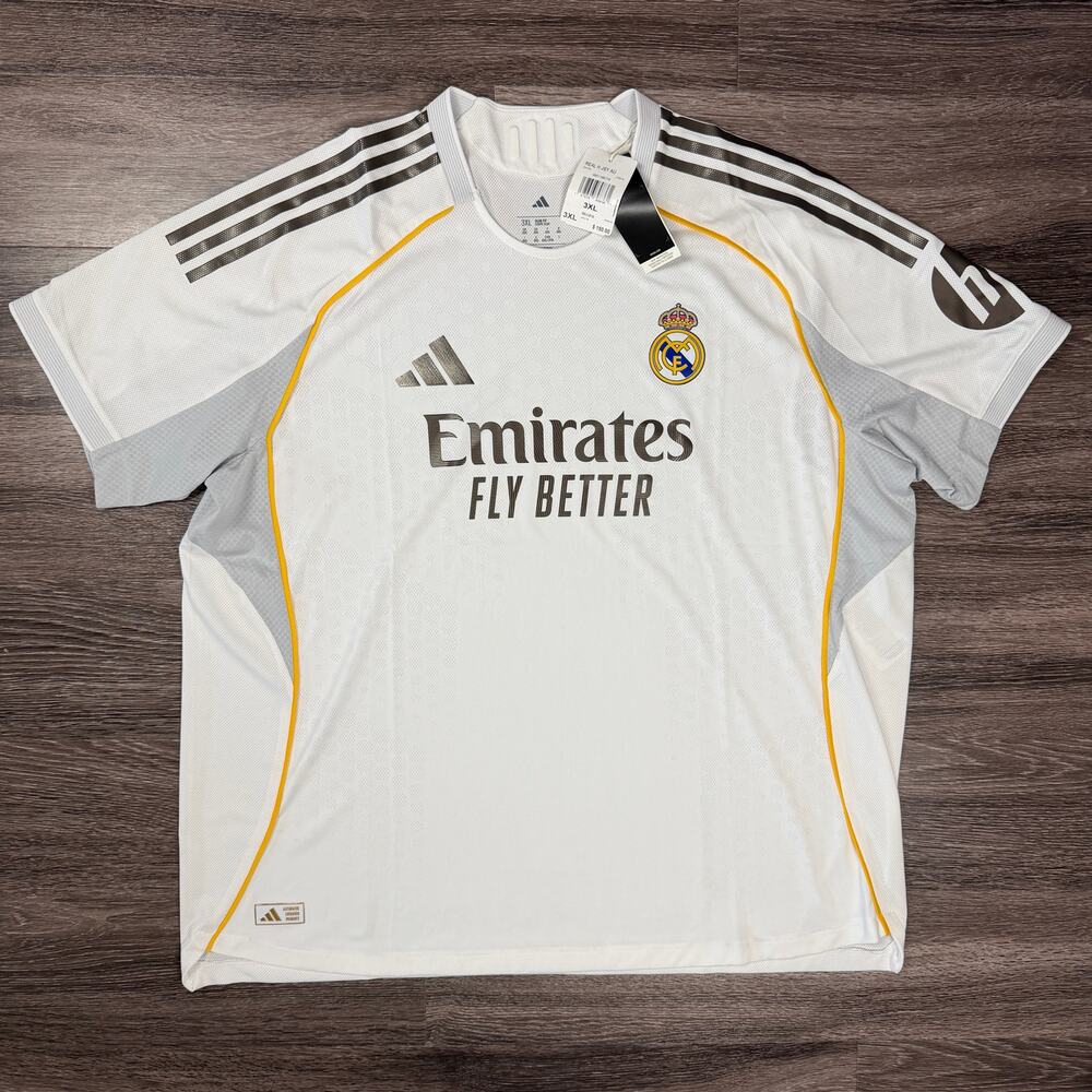 adidas Real Madrid 25/26 Authentic Home Jersey White Men's 3XL NWT JV5918